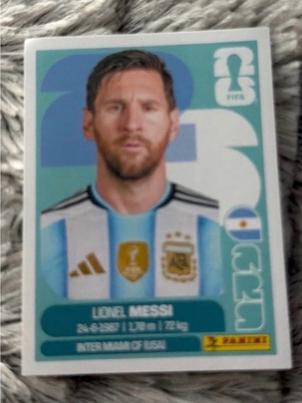 Panini Argentina Football Sticker - Light Blue/White